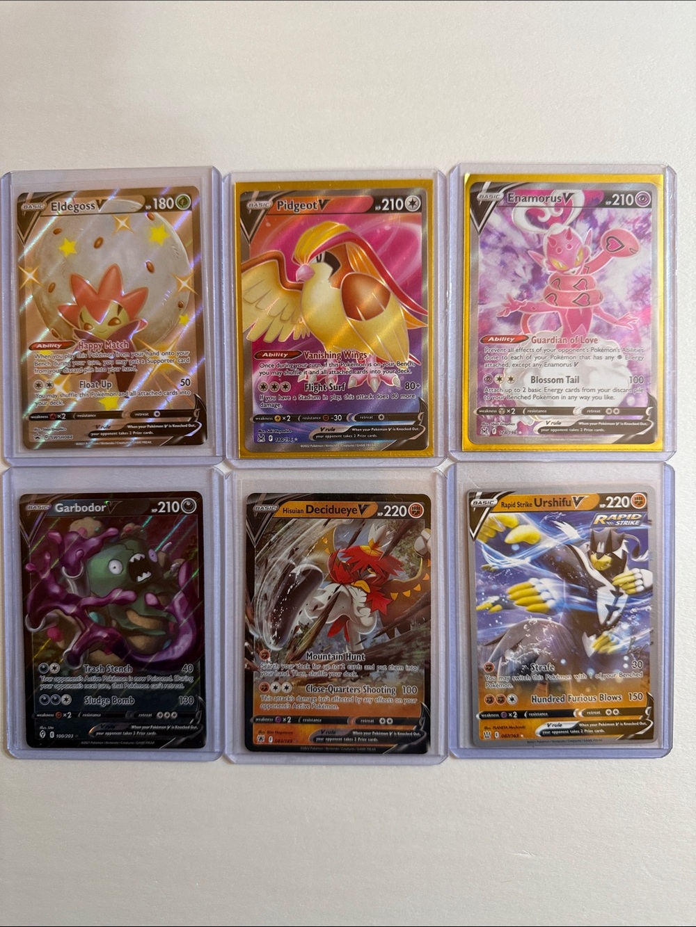 Pokemon V Full-Art Card Lot — Pink, Purple, Gold, Black
